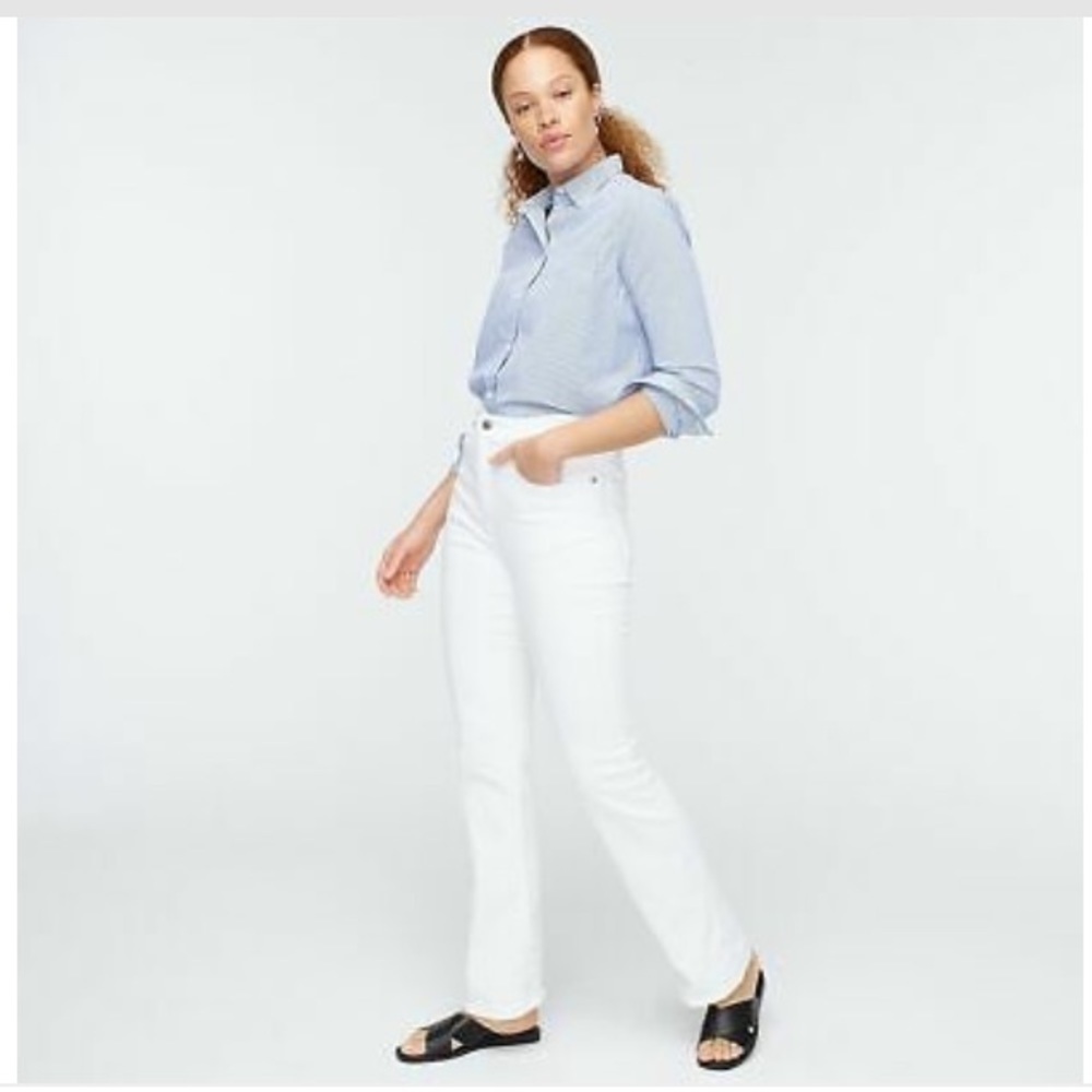 J. Crew Curvy Full Length Demi Bootcut Jeans AJ534 White 34